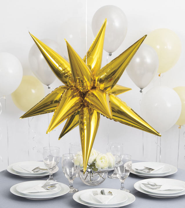 GOLDEN 4D STAR FOIL BALLOON ( 22 INCH X 20 INCH )