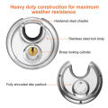And Waterproof 70MM Stainless Steel Round Disc Storage Pad Lock Padlock Rustproof. 