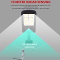Solar Street Light Motion Sensor 120COB LED Three Lighting Modes, IP67 Water Proof Solar Security Light Flood Light Lamps for Garage, Patio, Path, Garden, Eave, Fence, Entrance Outdoor Lighting. 