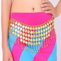 Tribal Coin Belt Belly Dance Waist Chain Metal Coins Hip Scarf Gypsy Costume Skirt Belt Gold and Silver Color. 