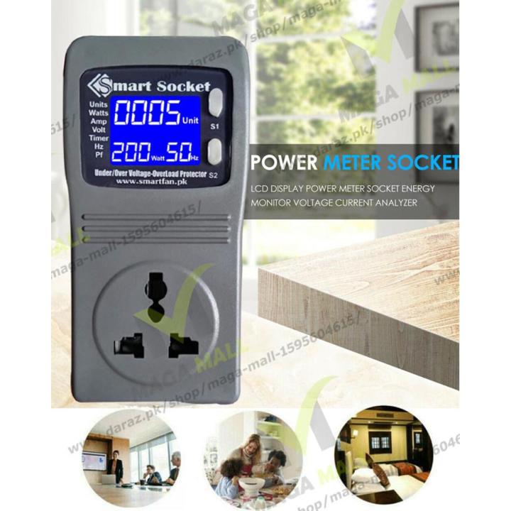 Digital Outlet Power Meter Energy Monitor Volt Watt Voltage Amps Socket Analyzer