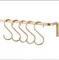 Fifteen Piece (15 Pieces) Heavy Duty Metal S Hooks Gold S Shaped Hooks Hanging Hangers Pan Pot Holder Rack Hooks for Kitchenware Spoons Pans Pots Utensils Clothes Bags Towels Plants Customized by the Decor Dictionary. 