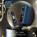 ATC Titan QC-T2000: 20000mAh 22.5W Fast Charging Power Bank with Transparent Body and PD Technology, Best Portable Charger for Fast Charging. 