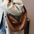 Female Banana bag High-quality Lacquer Women's Crossbody bag Large Brown Aesthetic handbag for Casual Daily use Fashion. 