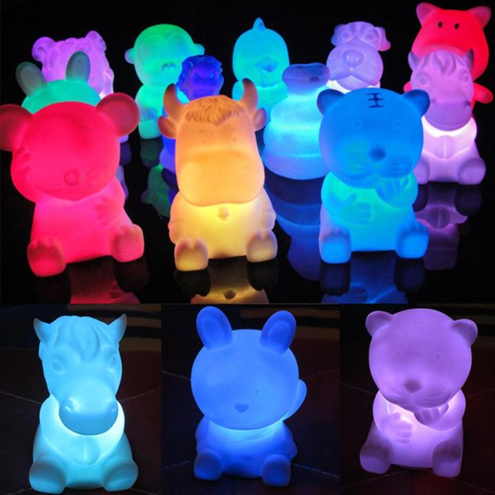 Cute Chinese Zodiac Animal Shaped LED Flashing Color Changing Decor Night Light