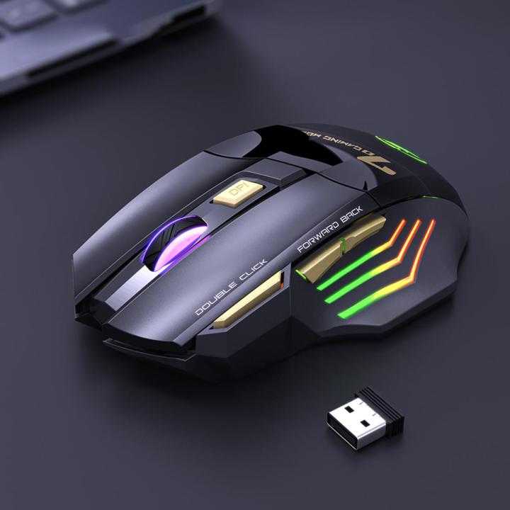 Mouse Buttons Purchase 7 Buttons 2.4GHz Rechargeable RGB Wireless Mouse for Gamer PC Laptop ...