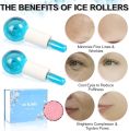 Facial Ice Globes Smart Cool Face Roller Ball, Facial Massage Tools for for Neck Eye Circle Reduce Puffiness Anti Ageing Wriknles Soothing Firming Skin 2Pcs. 