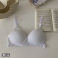 Seamless bra small chest gathered wireless bra soft bra thin bra comfortable bra simple bra push up bra girl bra. 