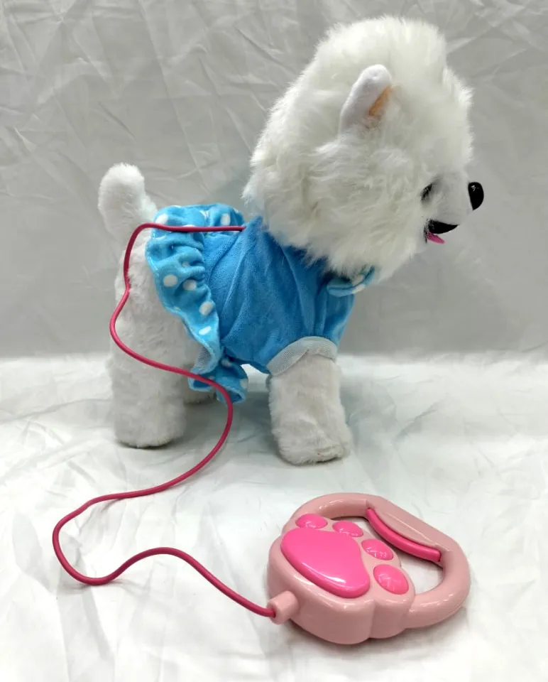Stuffed Dog Walking Toy with Sound Music for Kids Interactive