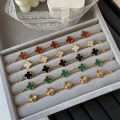 [ New ] High Version Clover Bracelet Female Titanium Steel Light Luxury 18k Niche Design Non-Fading Bracelet Chain. 