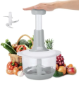 Manual Food Chopper, Multifunctional Hand Push Speedy Chopper, Stainless Steel Blades Perfect Onion Chopper, Garlic Cutter Vegetable Mincer, Mixer, Blender. 
