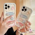 Cute Little Bear Doodle rainbow Pink Blue Gradient Cover Compatible For Redmi 12 A1 9A 9T 12C 10 10C 9 10A A2 9C NFC Note 12 10 10s 8 9 11 11s Pro Max Poco M3 Mi 11 12 Lite 3D Wavy Curved Edge Case With Beaded Bracelet. 