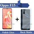 Oppo F15 Tempered Glass Screen Protector Polish Glass + Back Matte Protector Soft Skin Sheet Soft Film Protector For Oppo F15. 