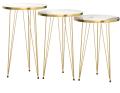 1 Pcs / Set of 3 Round Coffee Table HIGH Gloss Nesting End Tables - Round Wood Stacking Coffee Side Accent Tables with Metal Legs for Living Room, Home Office, Nightstands for Bedroom, Sturdy Easy Assembly - 3 Piece Nesting Table set for living Room. 