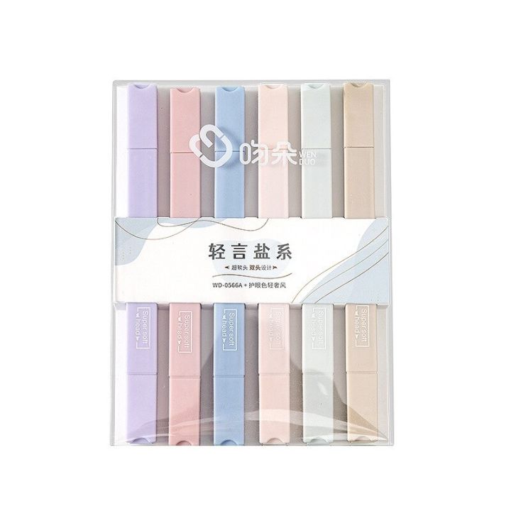 6PCS/Set%20Highlighters%20Double%20Tip%20Light%20Color%20Highlight%20Markers%20Soft%20Tip%20Highlighter%20Fluorescent%20Pen%20Student%20Stationery%20-%20Image%204