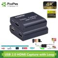 【Miga Plaza】PzzPss 1080P 4K HDMI  Capture  HDMI To USB 2.0  Capture Board Game Record Live Streaming  TV Local Loop. 