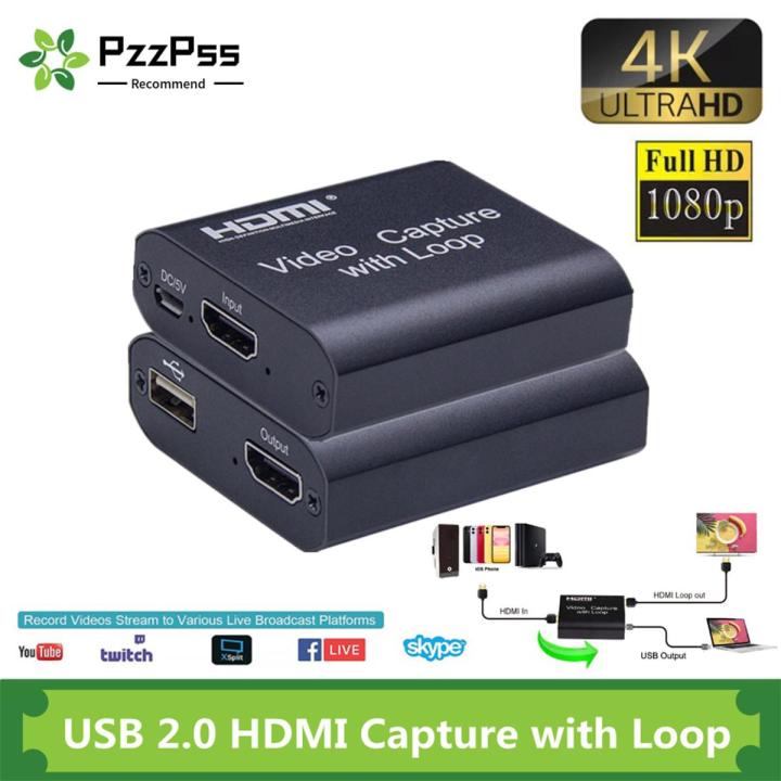 【Miga Plaza】PzzPss 1080P 4K HDMI  Capture  HDMI To USB 2.0  Capture Board Game Record Live Streaming  TV Local Loop