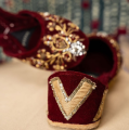 Dazzle By Sarah|Handcrafted Khussa Shoes for Women In Maroon. 