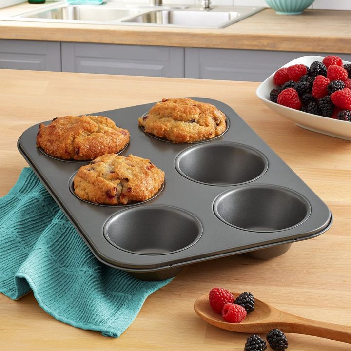 Carbon Steel 6 Cupcake Baking Tray Cupcake Pans Nonstick Baking Pan Muffin for Oven Toaster and Home Kitchen Bakeware Tools Daraz.pk