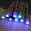 Mysteriously Disappearing Cute Invisible Marker Gel Pen Led UV Lamp Invisible Ballpoint Pen Double Head With Small Light 1Set. 