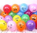 25 Smiley Faces Emoji Faces  Yellow Colored Balloons Pack For Kids Birthday Party Decoration. 