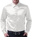 Men's Dress Shirt White Smooth Slik || SHINE DRESS SHIRT. 