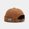 Short Punk Hat Women Trend New Retro Brimless Melon Skin Hat Fashion Versatile Hat Men Street Hip Hop Cap Without Visor. 
