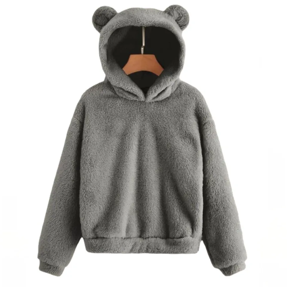 Hooded teddy sweatshirt hotsell