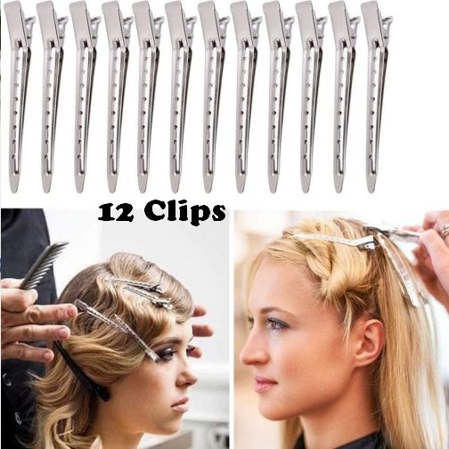 Buy 12 Pcs Section Hair Clip for Women and Girls - Crocodile Clips, Great Hold & Durability 12pcs Hair styling duck-billed clip hand push ripple clip perm-dyed hairstyle partition clip stainless steel positioning clip