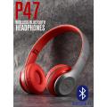 p47 wireless headphones Bluetooth Foldable Headset with Microphone FOR gaming and laptop used wireless headphones, stereo headphones with mic, wireless earphones, 5.0+EDR technology, compatible with PC, TV, smart phones and tablets. 