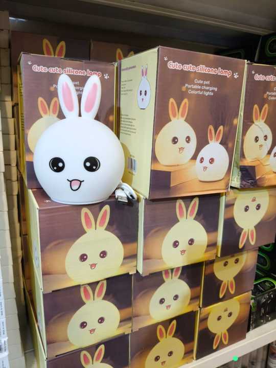 Cute Rabbit Touch Sensor Colorful LED Night Lights 7 Colors Cartoon ...
