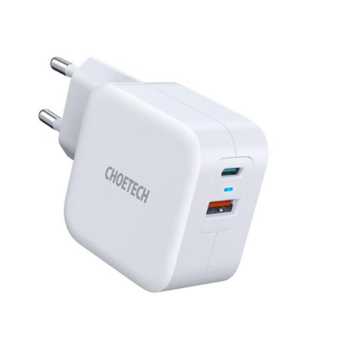 Choetech PD5002 38W+QC3.0 Dual Type C Charger (1C, 1A)- EU Plug