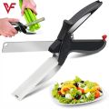 Clever Cutter - 2 in 1 Superior Quality Kitchen Knife with Spring Action Kitchen Knife Scissors. 