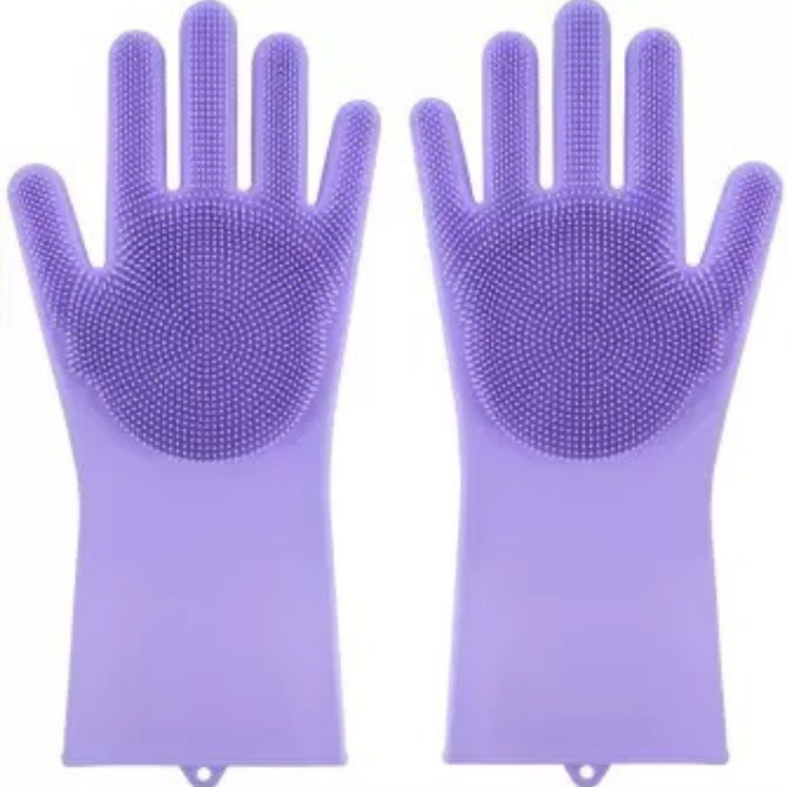 Highy Quality Cleaning Sponge Gloves, Dishwashing Gloves, Silicone Reusable Cleaning Brush Heat Resistant Scrubber