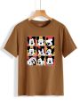 Mickey Mouse Faces Printed Cotton Half Sleeves O Neck T Shirt For Women. 
