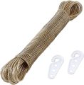 Wet Cloth Laundry Rope Pvc Coated Metal Cloth Drying Wire 20 Metres Nylon Clothes Line For Drying Clothes With 2 Free Hooks for Clothing. 