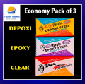 3Pcs Magic Depoxi Steel, Magic Epoxy Steel & Magic 4 Minutes Clear Epoxy Economy Pack. 