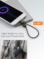 CableCreation Short Micro USB to USB C Cable 0.2m USB C to Micro USB OTG 480Mbps Type C to Micro USB Cable, USB C to USB Micro for MacBook Pro Air Galaxy S22 S21 S10 Pixel 5/4/3/2 etc Black. 