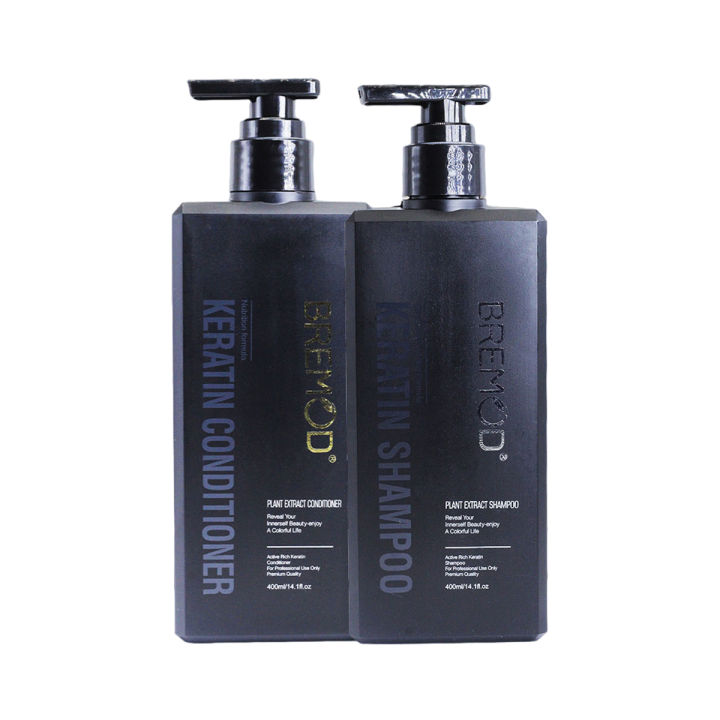 Bremod Keratin Shampoo 400ml + Keratin Conditioner 400ml Plant Extract Shampoo Nutrition Formula  Active Rich Keratin Shampoo + Conditioner Premium Quality