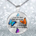 Unisex Necklace My Mind Still Talks To You Time Glass Pendant Jewelry Chain Gift. 