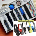 i20 Ultra Max + Airpods -  Free P47 wireless Heaphones with Microphone  Bluetooth Headsets - Golden Edition Smart Watch With Airbuds Available in Amazing quality At - Mardenmart. 