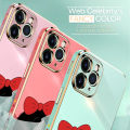 Jizetin (Free Lanyard) for OPPO A15 A15S Back Cover Luxury 6D Plating Soft Casing Silicone Square Frame Phone Case Shiny Bling Back Cover Cartoon Cute Girl New design Side Drawing Case. 