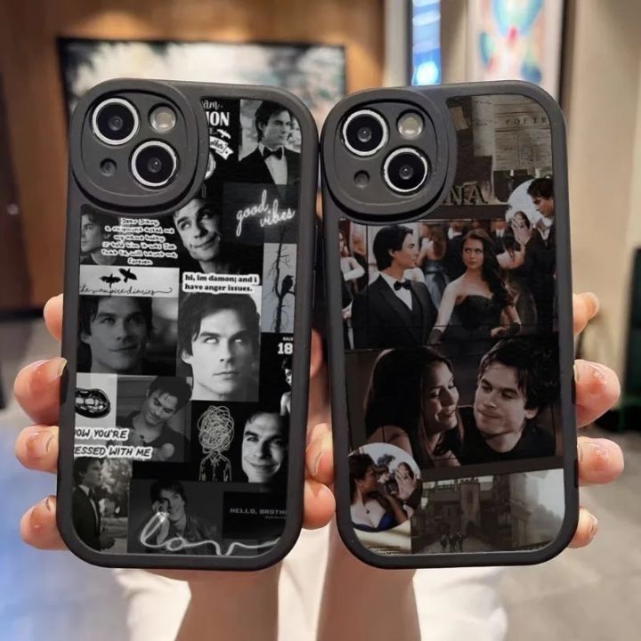 The Vampire Diaries Damon Phone Case For Iphone 13 Pro Max 11 14 12 Mini X Xr Xs 7 6 8 Puls Se Lambskin Silicone Cover