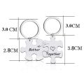 Couple Puzzle Piece Keychain Better Together Set Gifts for Boyfriend Girlfriend Long Distance Relationship Valentine's Day Gifts. 