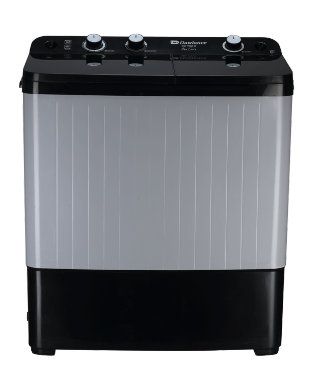 Dawlance DW6570 Twin Tub Semi Automatic Washing Machine – Glass Lid, Grey Finish, Powerful Pulsator Cleaning