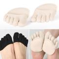 Heelless Liner Cotton Socks Silicone Anti-slip Lining Open Toe Sock With Invisible Forefoot Cushion Foot Pad Socks Pain Relief. 
