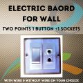 Electric Extension Board Wall Electric Board High Quality PVC Box & Fibar Sheet Piano Switch Sockets (2 Points) | Electric Extension Board Wall Board - High-Quality PVC Box, Fiber Sheet, Piano Switch Sockets (2 Points) for Home & Office Use. 