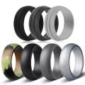 Silicone Rings for Men Step Edge Rubber Wedding Bands 10mm Wide Custom Wedding Ring Silicone Ring. 