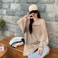 [Plus Size] (150kg Could Wear) Women Autumn Thin Long Sleeve Plus Size T Shirt Loose Slim Bottom Oversize T-shirt Fashion Print Tops. 