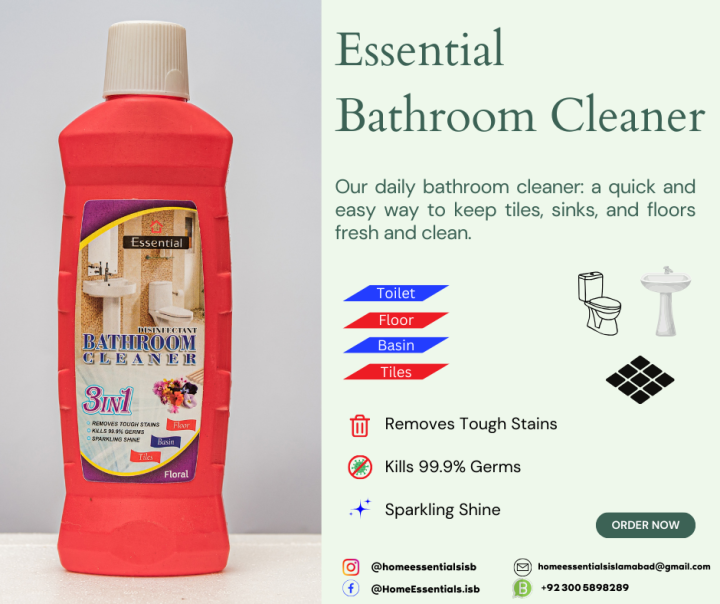 Essentials Bathroom cleaner Stain Removal Better Cleaning Floral 500ml - Floor, Basin Tiles cleaner - Disinfectant